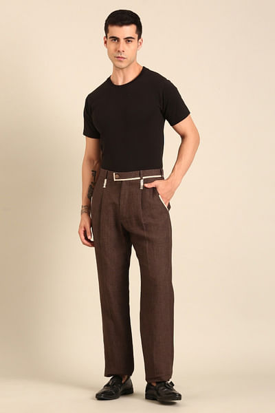 Brown linen trouser