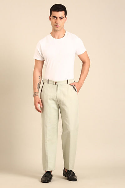 Green linen trouser