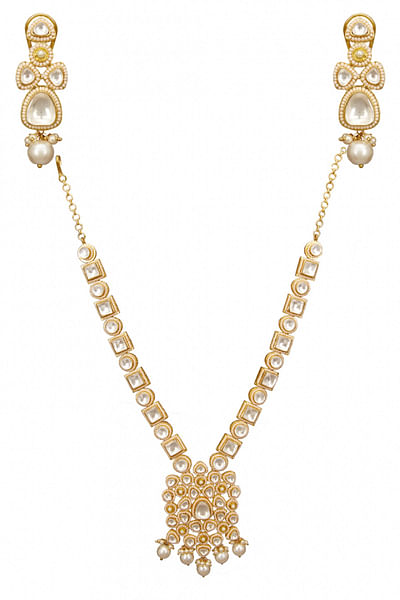 Gold kundan necklace set