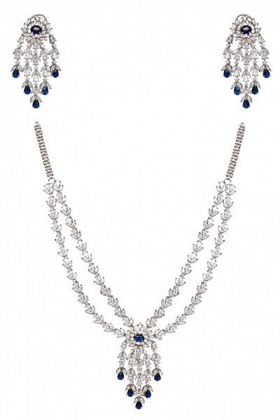Blue sapphire necklace set