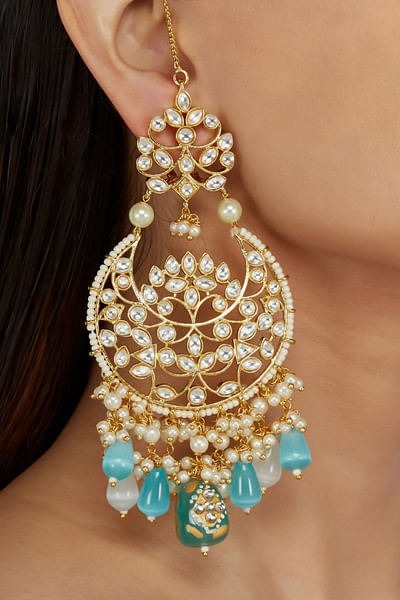 Blue meenakari chandbaalis