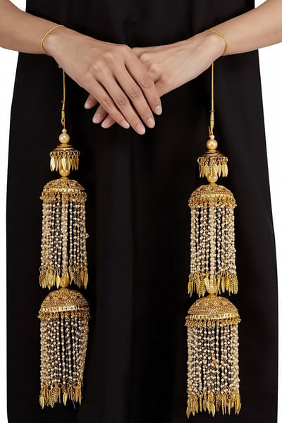 Gold foil plated embellished kaleeras