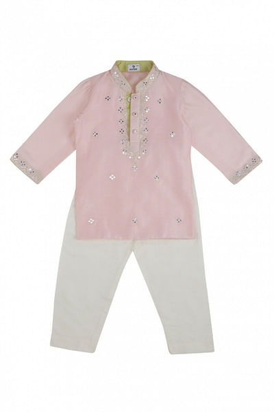 Pink embellished kurta set