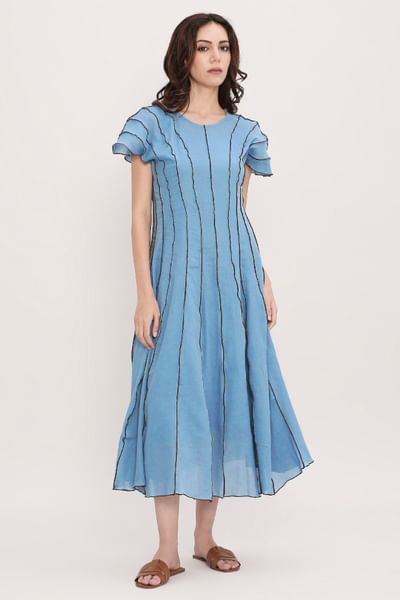 Blue panelled dress