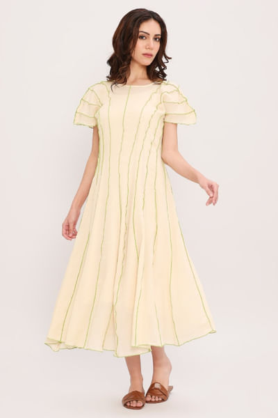 Cream panelled dress