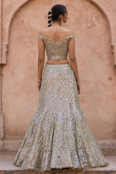 Angad Singh Antique gold zari embroidered lehenga set ANGAMAY26D145429