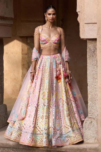 Angad Singh Multicolour phulkari lehenga set ANGAMAY26D145425