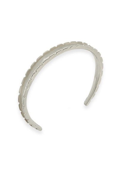 Silver sculpted cuff bracelet