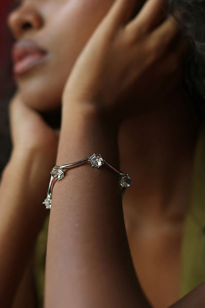 Silver Swarovski crystal encrusted bracelet