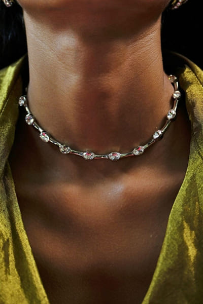 Silver Swarovski crystal embellished choker