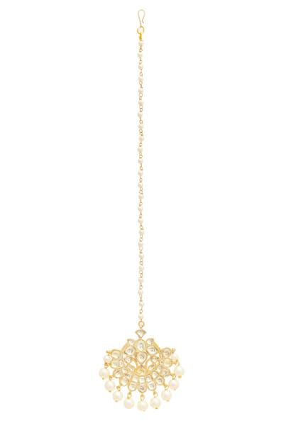 Maisara Gold jadau and pearl maang tikka MAISAUG26D151358