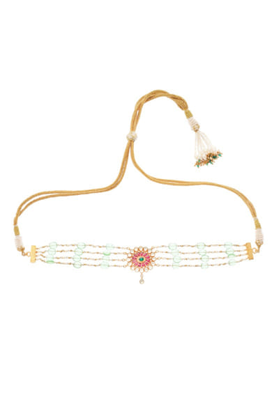 Maisara Multicoloured kundan pearl choker MAISMAY26D144565