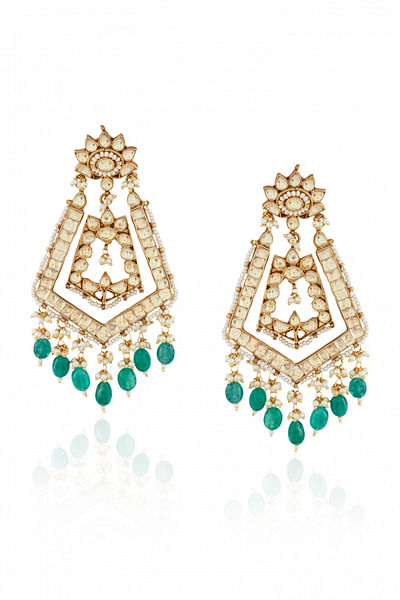 Gold-plated statement earrings