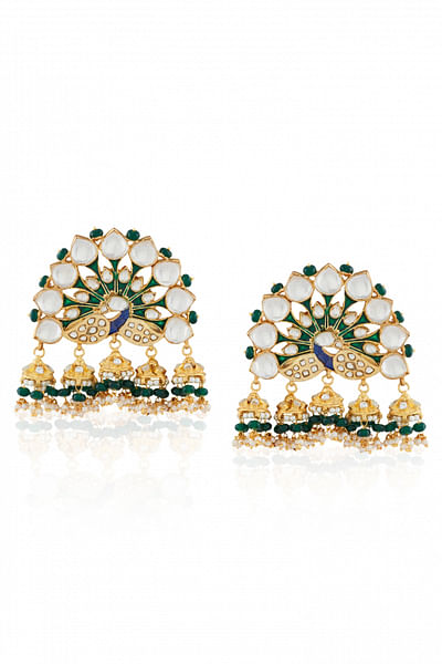 Gold-plated statement earrings