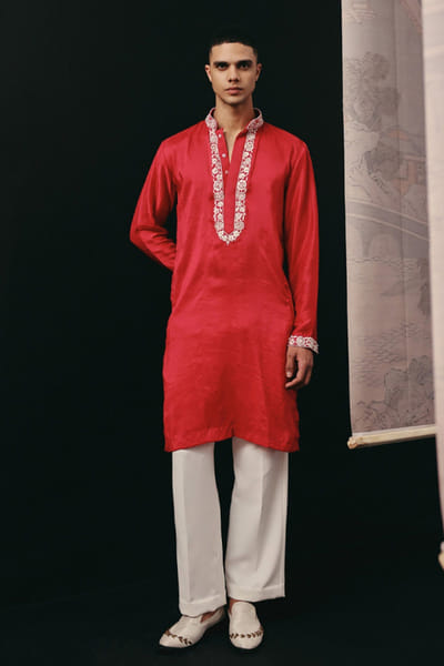Twenty Nine Red Parsi gaara kurta set TWENAPR26D142929