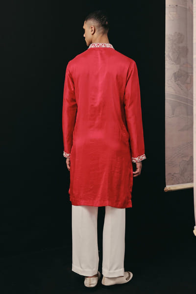 Twenty Nine Red Parsi gaara kurta set TWENAPR26D142929