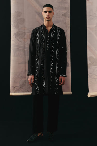 Twenty Nine Black mirrorwork kurta set TWENAPR26D142931