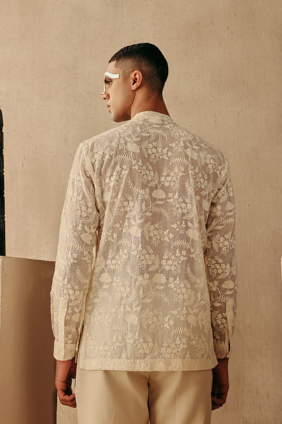 Twenty Nine Ivory Chikankari kurta shirt set TWENAPR26D142933