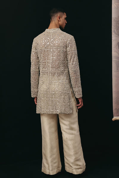 Twenty Nine Ivory mirror embellished kurta TWENAPR26D142935