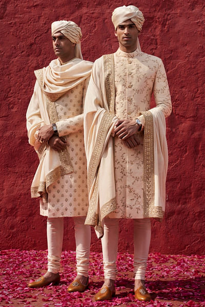 Ivory embroidered sherwani