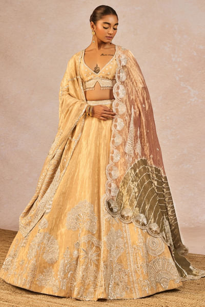 Gold zardozi embroidered lehenga set