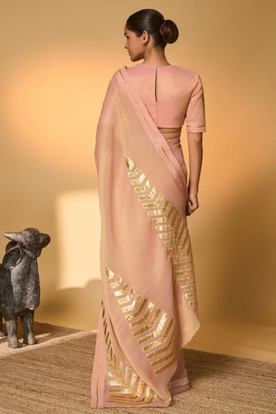 Masaba Baby pink gota embroidered sari set MASFEB26D139291