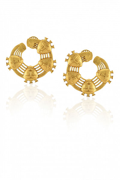 Gold plated circular earrings
