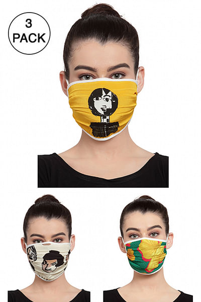 Pack of 3- printed unisex face mask