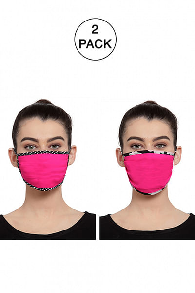 Pack of 2- Bubblegum pink unisex face mask