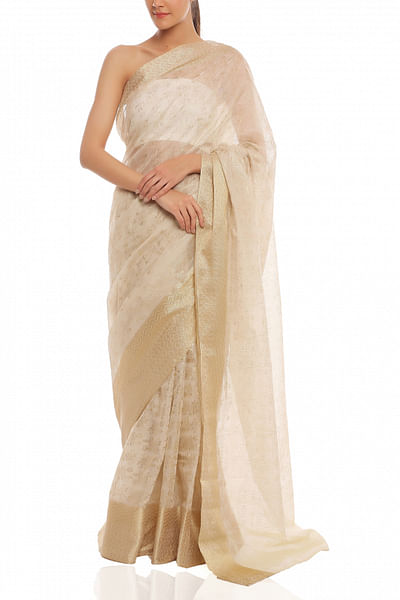 Pearl tree motif sari