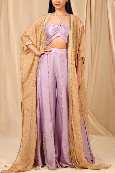 Lilac bustier and cape set