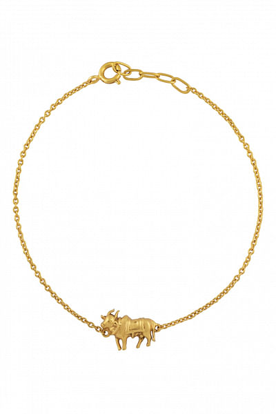 Gold plated cow bracelet