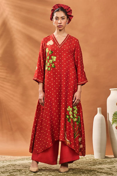 Rust spade printed tunic