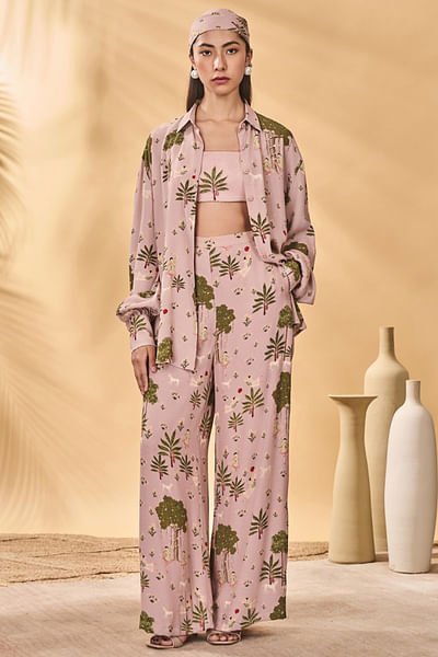 Pink pirouette picnic printed trousers