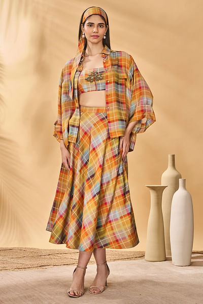 Multicolour checkered printed shirt