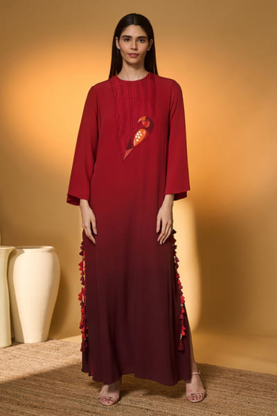 Red printed kaftan