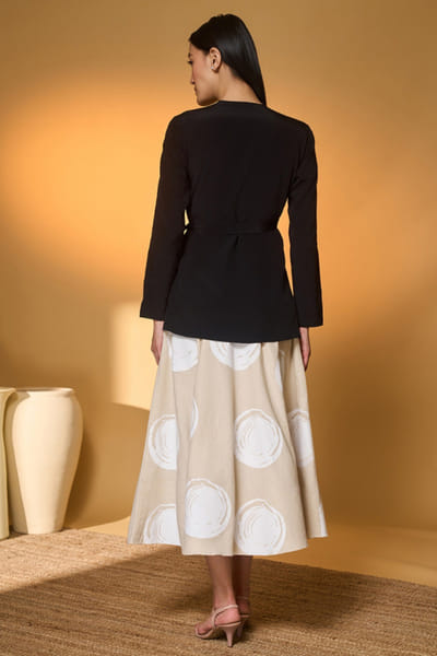 Masaba Black and ivory printed skirt co-ord set MASMAR26D140497