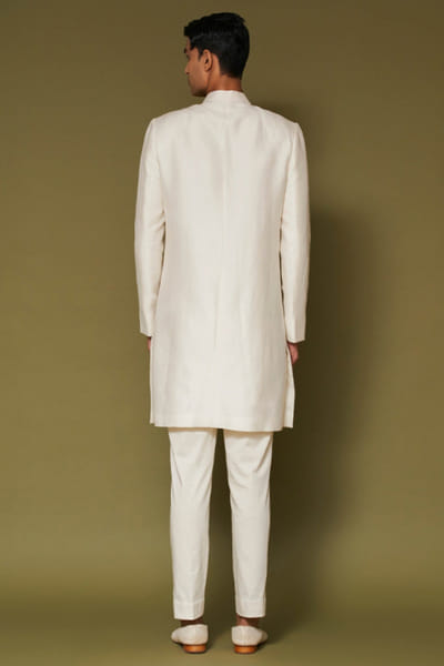 Devnaagri Ivory dori embroidered sherwani set DEVNAPR26D143054