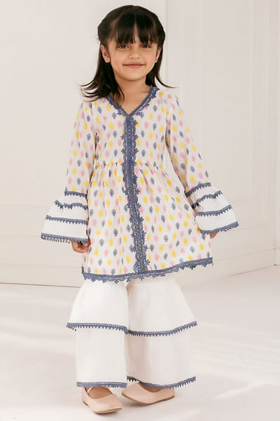 Printed kurta and gharara