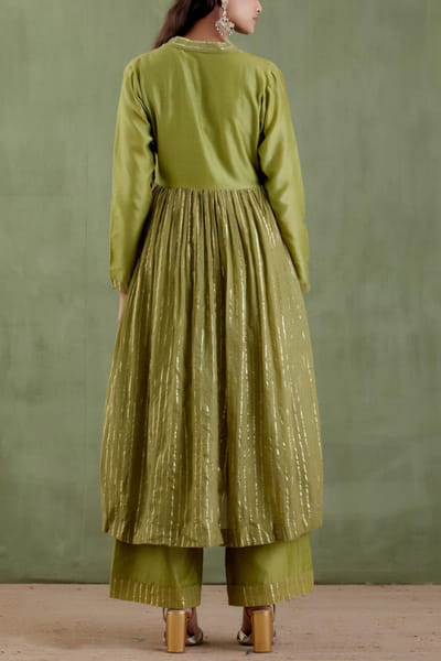 Musal Green chanderi kurta set MUSRB09