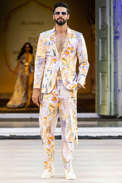 Multicolour print trousers