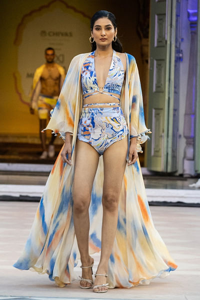 Multicolour printed bodysuit