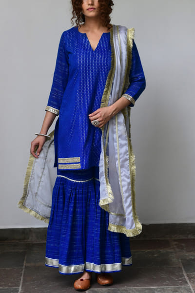 Myaara Navy blue sharara set MYASEP2214