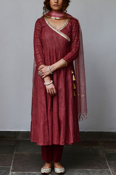 Brown angrakha set