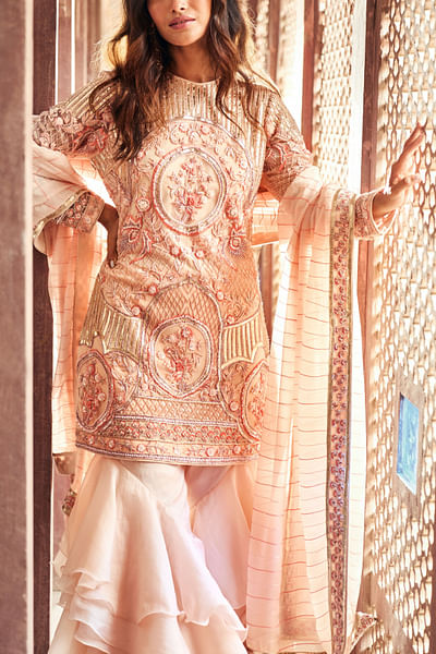 Swarovski embellished sharara set