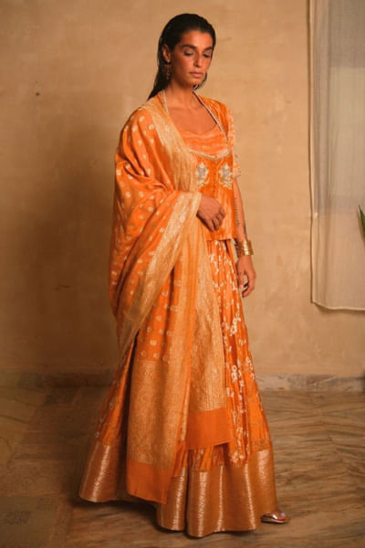 Mango embroidered skirt set