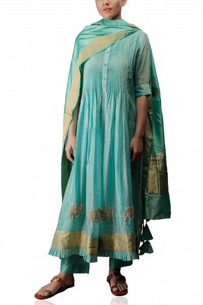 Embroidered anarkali with dupatta