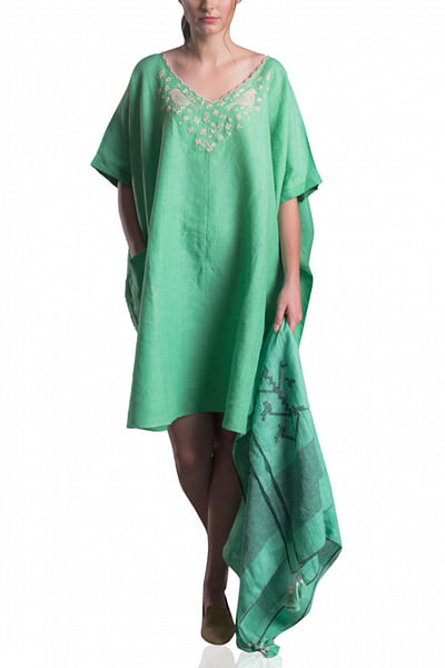 Mint green boxy kaftan