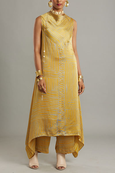 Mustard cowl dress