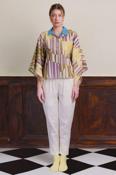 Off-white cotton trousers
